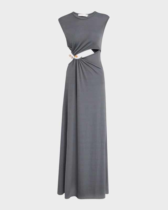 Concave Stone Cutout Maxi Tank Dress